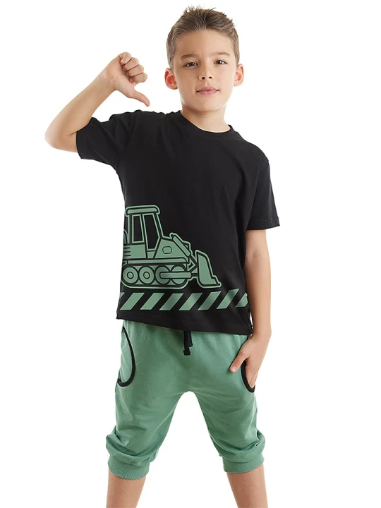 Zdjęcie produktu Denokids 2-częściowy zestaw w kolorze czarno-turkusowym rozmiar: 98