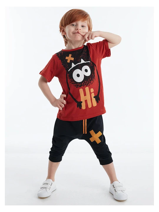 Zdjęcie produktu Denokids 2-częściowy zestaw w kolorze czerwono-czarnym rozmiar: 110