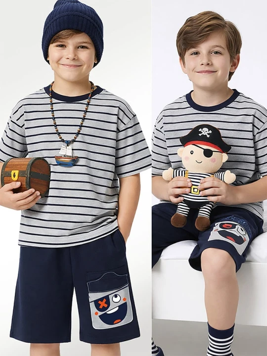 Zdjęcie produktu Denokids 2-częściowy zestaw w kolorze granatowo-szarym rozmiar: 116