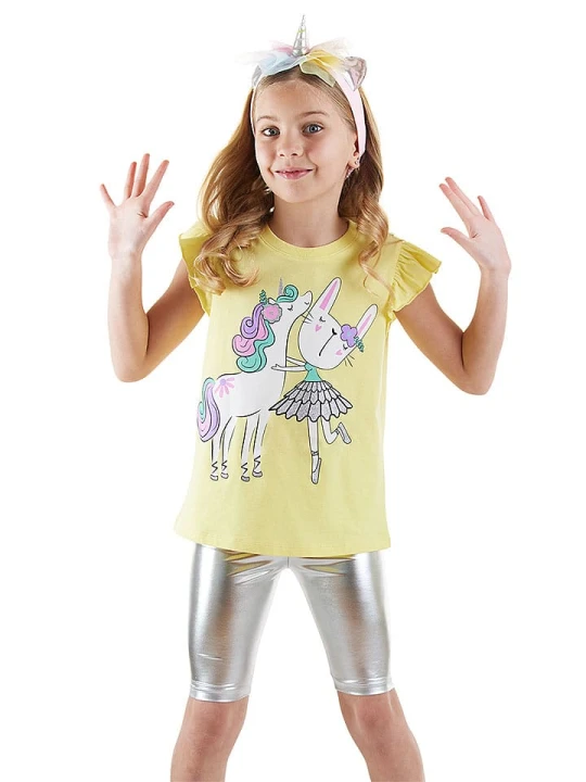 Zdjęcie produktu Denokids 2-częściowy zestaw w kolorze srebrno-żółtym rozmiar: 140