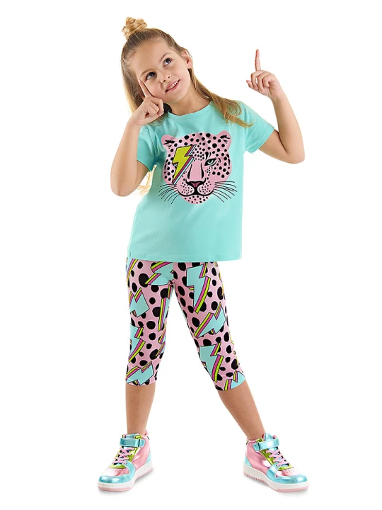 Zdjęcie produktu Denokids 2-częściowy zestaw w kolorze turkusowym ze wzorem rozmiar: 116