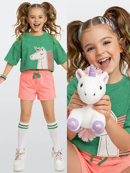 Zdjęcie produktu Denokids 2-częściowy zestaw w kolorze zielono-pomarańczowym rozmiar: 140