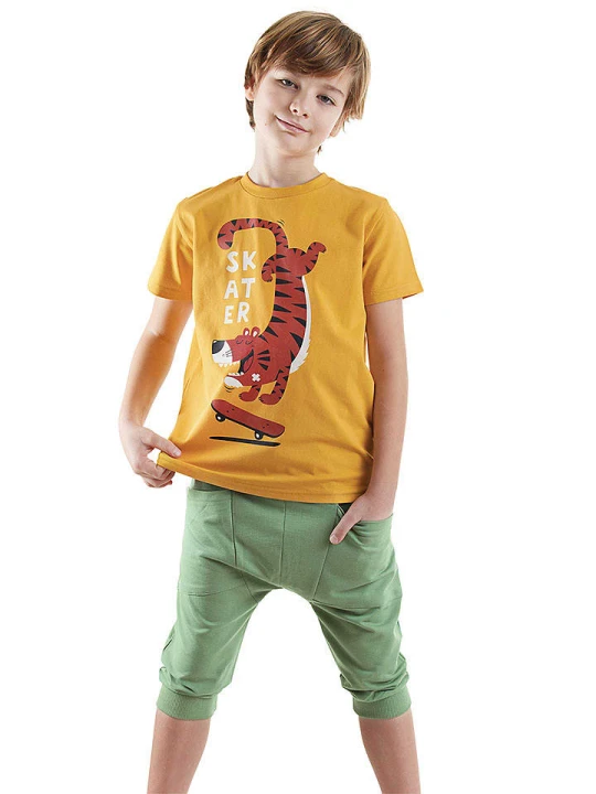 Zdjęcie produktu Denokids 2-częściowy zestaw w kolorze żółto-zielonym rozmiar: 104