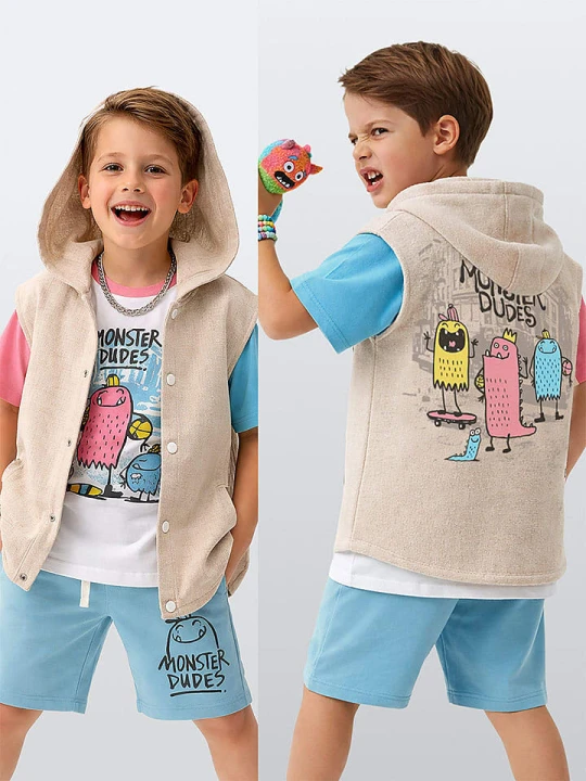 Zdjęcie produktu Denokids Kamizelka w kolorze beżowym rozmiar: 134