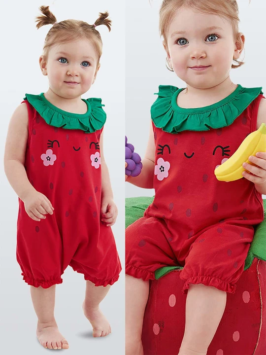 Zdjęcie produktu Denokids Kombinezon "Strawberry" w kolorze czerwonym rozmiar: 62/68