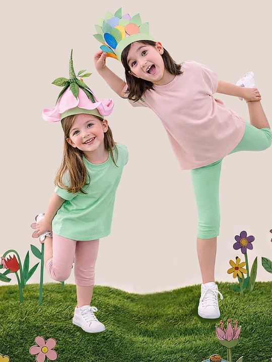 Zdjęcie produktu Denokids Legginsy (2 pary) w kolorze jasnoróżowym i zielonym rozmiar: 128