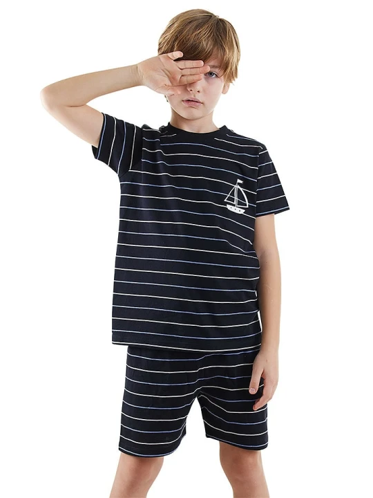 Zdjęcie produktu Denokids Piżama w kolorze granatowym rozmiar: 122