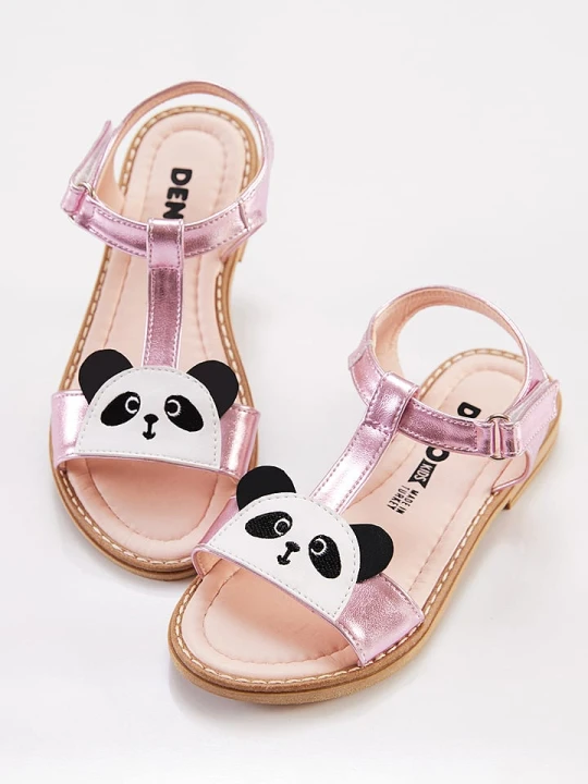Zdjęcie produktu Denokids Sandały "Panda" w kolorze jasnoróżowym rozmiar: 27