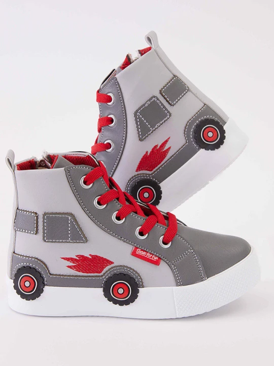 Zdjęcie produktu Denokids Sneakersy "Car" w kolorze szarym rozmiar: 28