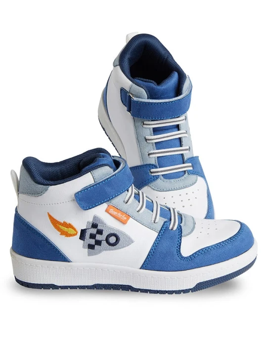 Zdjęcie produktu Denokids Sneakersy "Rocket High Top" w kolorze biało-niebieskim rozmiar: 27