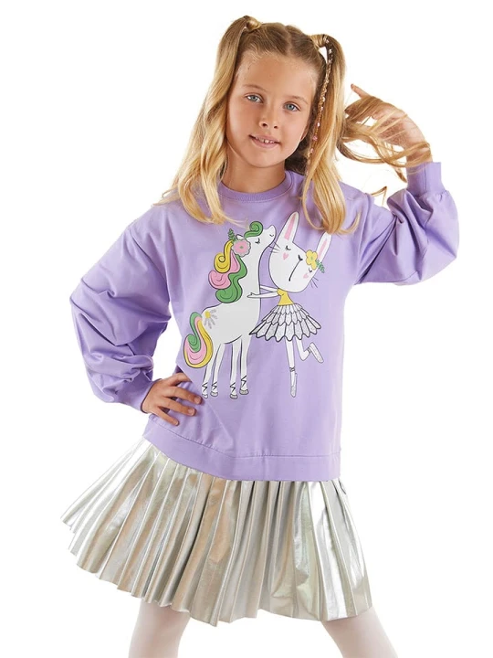 Zdjęcie produktu Denokids Sukienka "Ballerina" w kolorze fioletowym rozmiar: 122