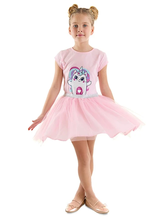 Zdjęcie produktu Denokids Sukienka "Cute Kitty" w kolorze jasnoróżowym rozmiar: 98