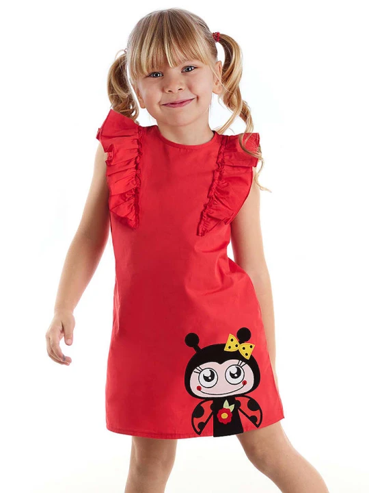 Zdjęcie produktu Denokids Sukienka "Ladybug" w kolorze czerwonym rozmiar: 122