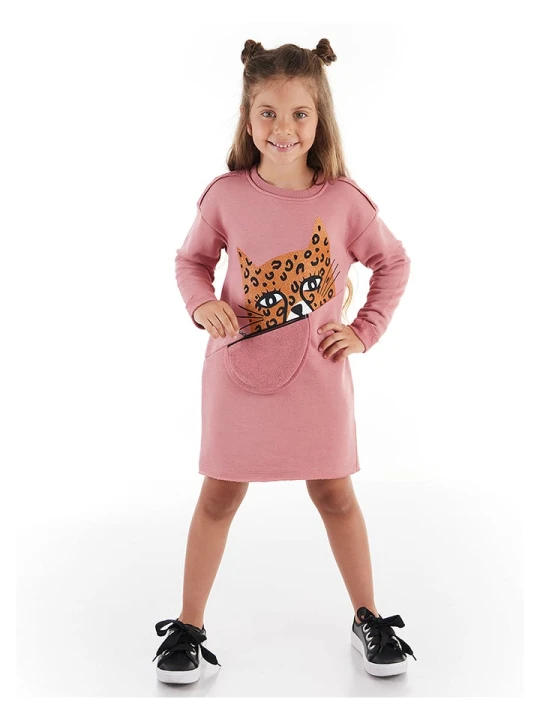 Zdjęcie produktu Denokids Sukienka "Leopard" w kolorze jasnoróżowym rozmiar: 110