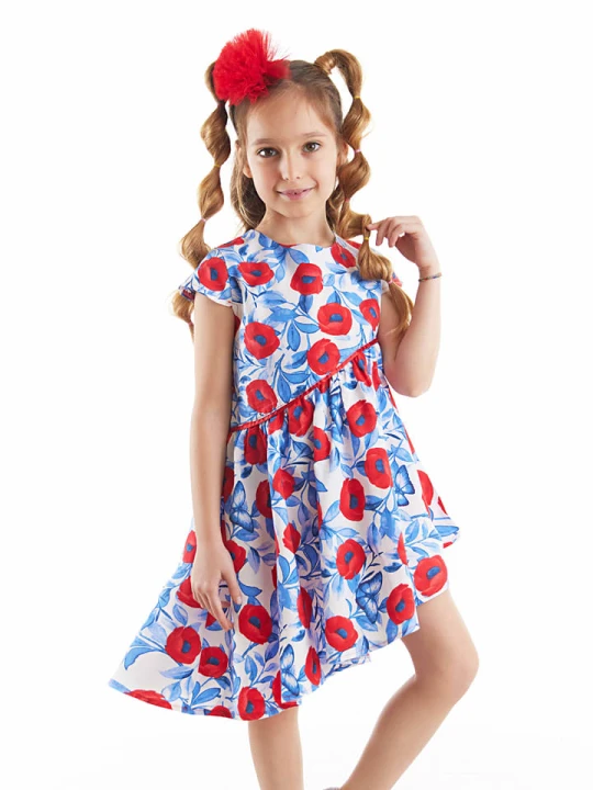Zdjęcie produktu Denokids Sukienka "Poppy" w kolorze czerwono-niebieskim rozmiar: 110