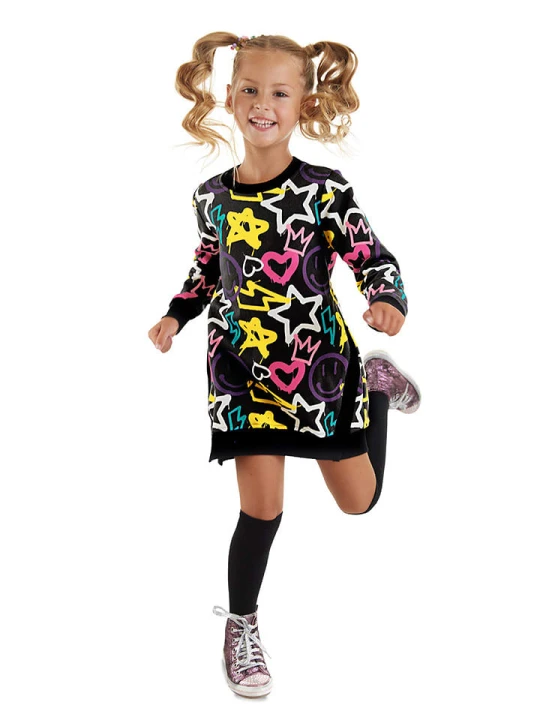 Zdjęcie produktu Denokids Sukienka "Street Style" w kolorze czarnym rozmiar: 134
