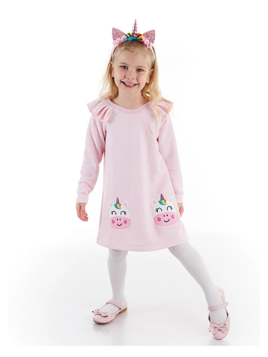 Zdjęcie produktu Denokids Sukienka "Unicorn" w kolorze jasnoróżowym rozmiar: 116