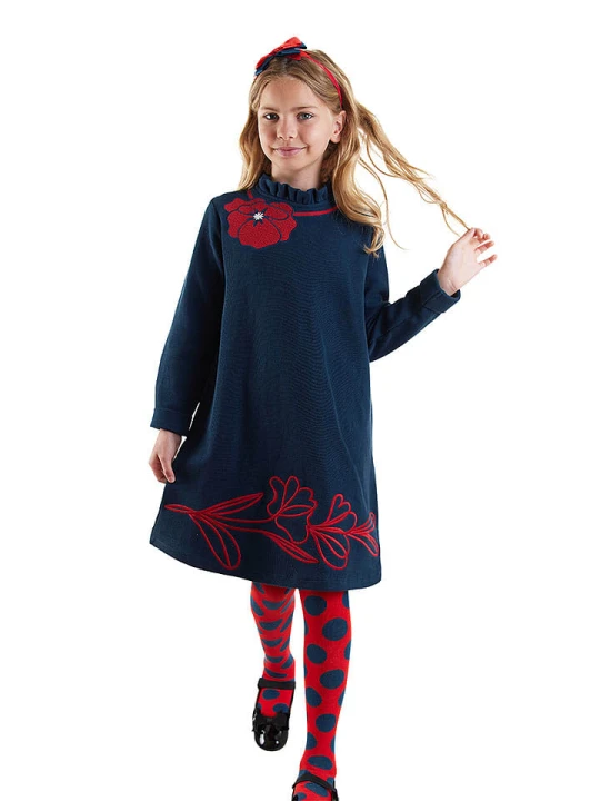 Zdjęcie produktu Denokids Sukienka w kolorze granatowym rozmiar: 128