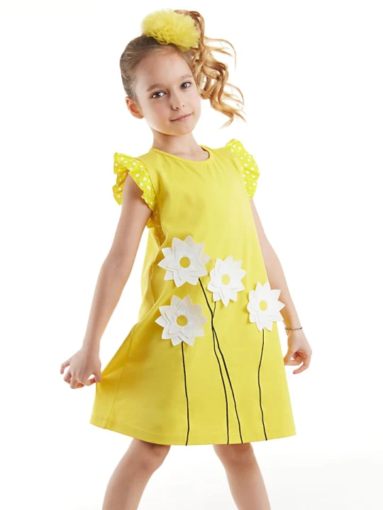 Zdjęcie produktu Denokids Sukienka "Yellow Daisy" w kolorze żółtym rozmiar: 116