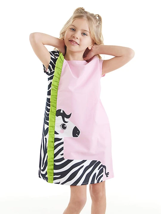 Zdjęcie produktu Denokids Sukienka "Zebra" w kolorze jasnoróżowym rozmiar: 92