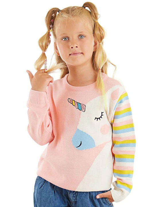 Zdjęcie produktu Denokids Sweter "Unicorn" w kolorze jasnoróżowym rozmiar: 122