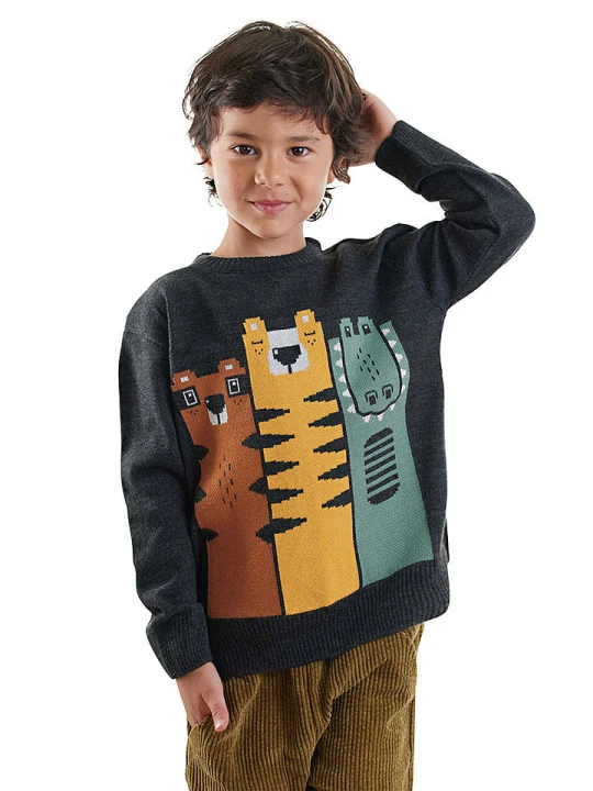 Zdjęcie produktu Denokids Sweter w kolorze granatowym rozmiar: 128