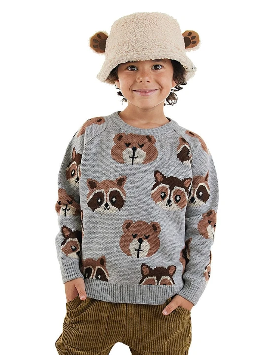 Zdjęcie produktu Denokids Sweter w kolorze szarym rozmiar: 110