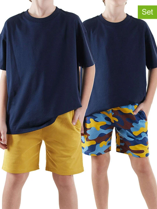 Zdjęcie produktu Denokids Szorty (2 pary) w kolorze żółtym ze wzorem rozmiar: 116