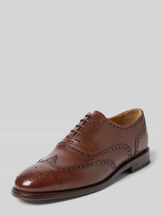 Zdjęcie produktu Derby ze skóry z wiązaniem model 'Winston' Henry Stevens Ciemnobrązowy