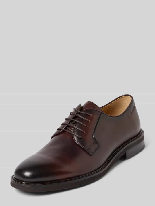 Zdjęcie produktu Derby ze skóry z wytłaczanym logo model 'UMMO' CG - Club of Gents Ciemnobrązowy