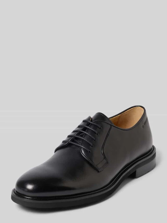 Zdjęcie produktu Derby ze skóry z wytłaczanym logo model 'UMMO' CG - Club of Gents Czarny