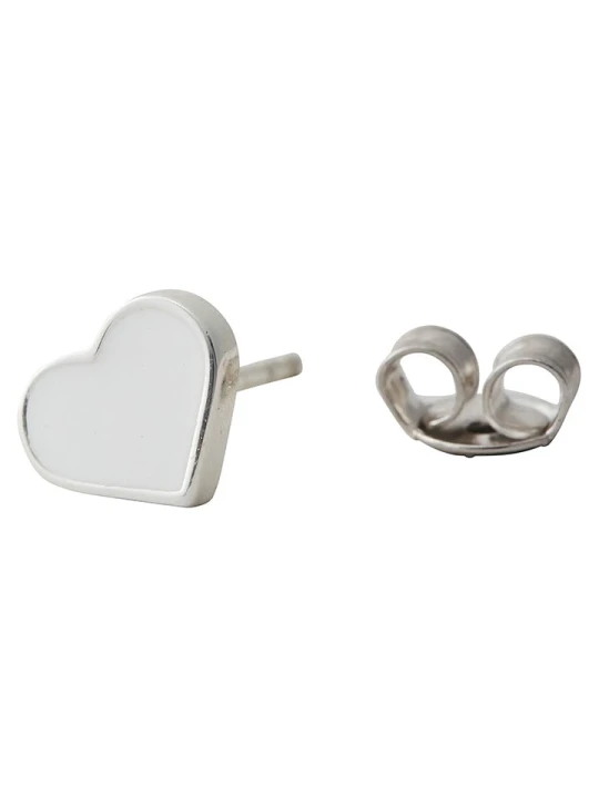 Zdjęcie produktu Design Letters Srebrny kolczyk-wkrętka "Heart" rozmiar: onesize