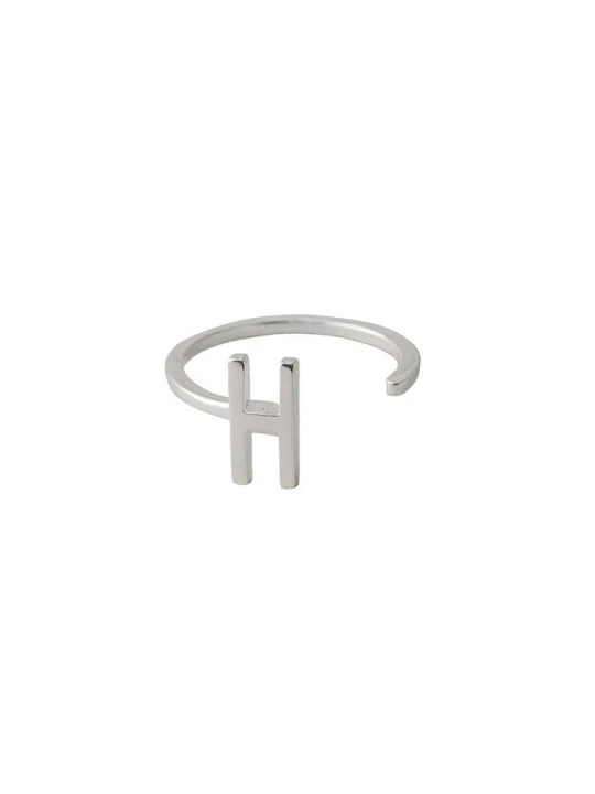 Zdjęcie produktu Design Letters Srebrny pierścionek "H" rozmiar: onesize