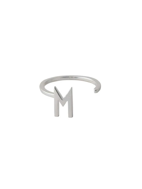 Zdjęcie produktu Design Letters Srebrny pierścionek "M" rozmiar: onesize