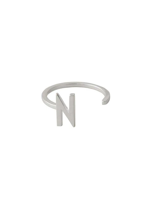 Zdjęcie produktu Design Letters Srebrny pierścionek "N" rozmiar: onesize