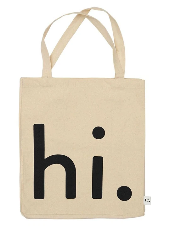 Zdjęcie produktu Design Letters Torba "hi." w kolorze beżowym na zakupy - 40 x 45 x 17 cm rozmiar: onesize