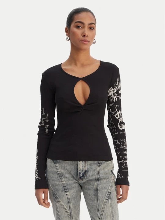 Zdjęcie produktu Desigual Bluzka 26SWTK18 Czarny Slim Fit