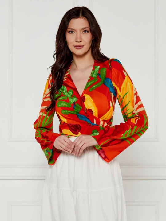 Zdjęcie produktu Desigual Bluzka BAHAMAS BLUS | Slim Fit pomarańczowy