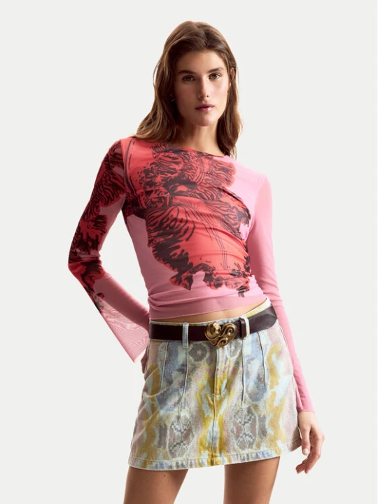 Zdjęcie produktu Desigual Bluzka Orchid Lacroix 26SWTK50 Różowy Slim Fit
