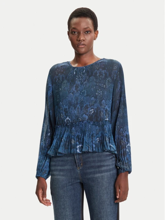 Zdjęcie produktu Desigual Bluzka Plise 25WWBW09 Granatowy Regular Fit
