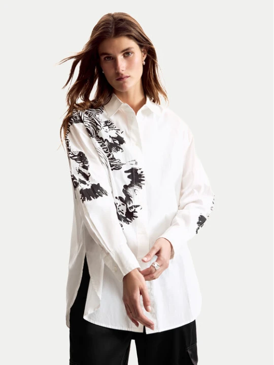 Zdjęcie produktu Desigual Koszula Orchid Lacroix 26SWCW29 Biały Oversize