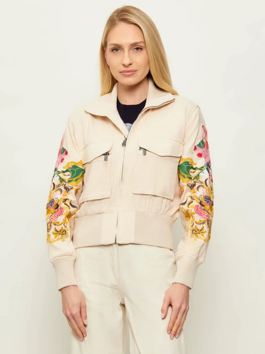 Zdjęcie produktu Desigual Kurtka bomber Mozart | Regular Fit | z dodatkiem lnu beżowy