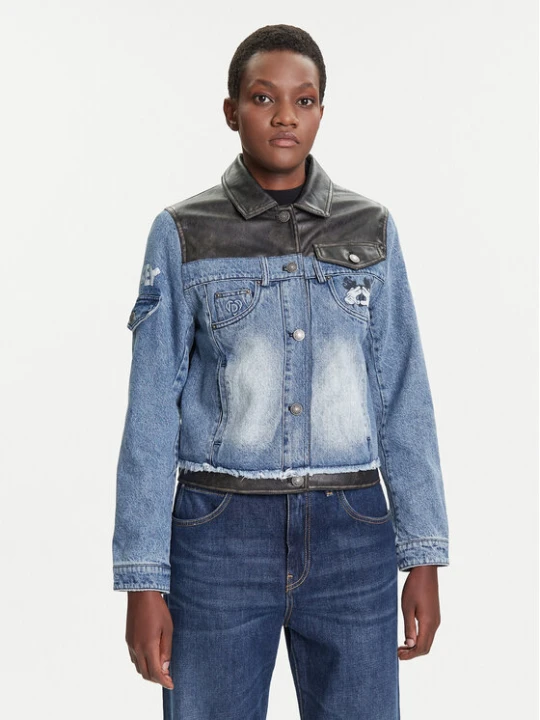 Zdjęcie produktu Desigual Kurtka jeansowa Contrast Mickey 25WWED16 Niebieski Regular Fit