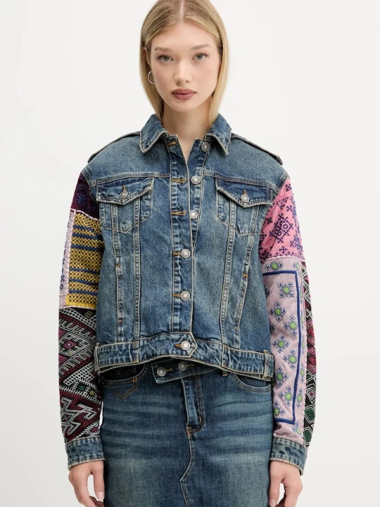 Zdjęcie produktu Desigual kurtka jeansowa ETNIC granatowy