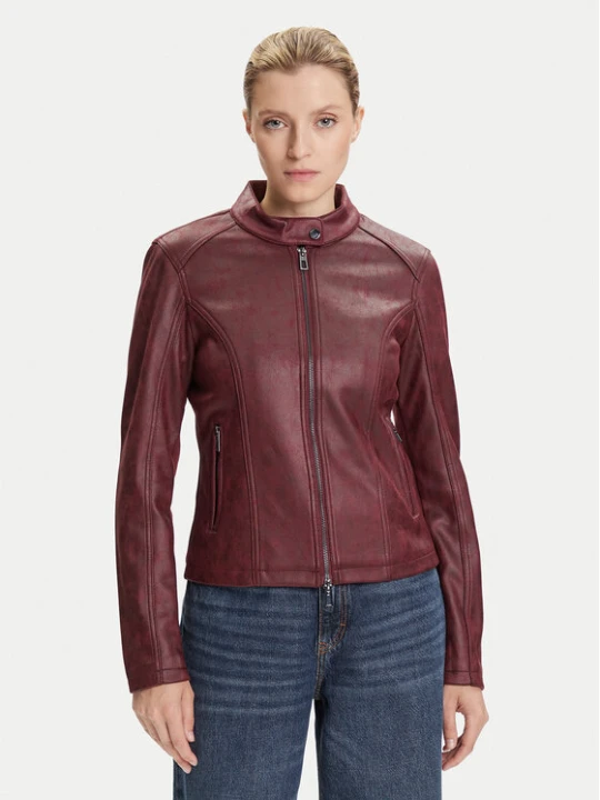 Zdjęcie produktu Desigual Kurtka z imitacji skóry Basic 25WWEW43 Bordowy Regular Fit
