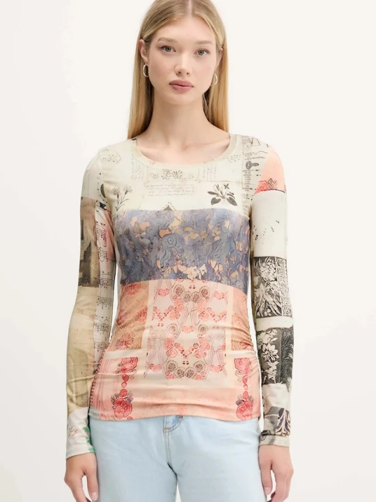 Zdjęcie produktu Desigual longsleeve LIMBANI beżowy