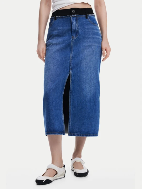 Zdjęcie produktu Desigual Spódnica jeansowa 25SWFD02 Niebieski Regular Fit