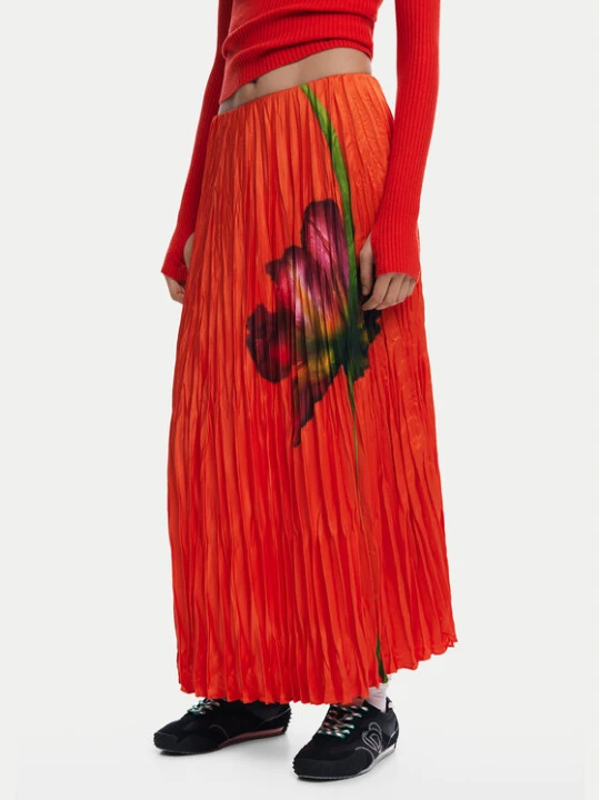 Zdjęcie produktu Desigual Spódnica plisowana Follet 25SWFW06 Pomarańczowy Regular Fit