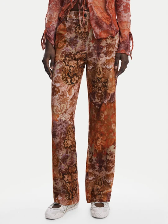 Zdjęcie produktu Desigual Spodnie materiałowe Romantica 25WWPW02 Pomarańczowy Regular Fit