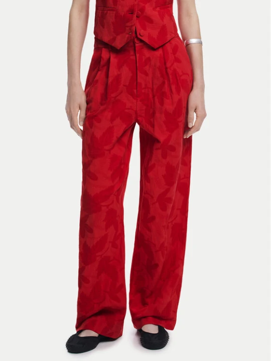 Zdjęcie produktu Desigual Spodnie materiałowe Suitrojo 25SWPW33 Czerwony Straight Fit